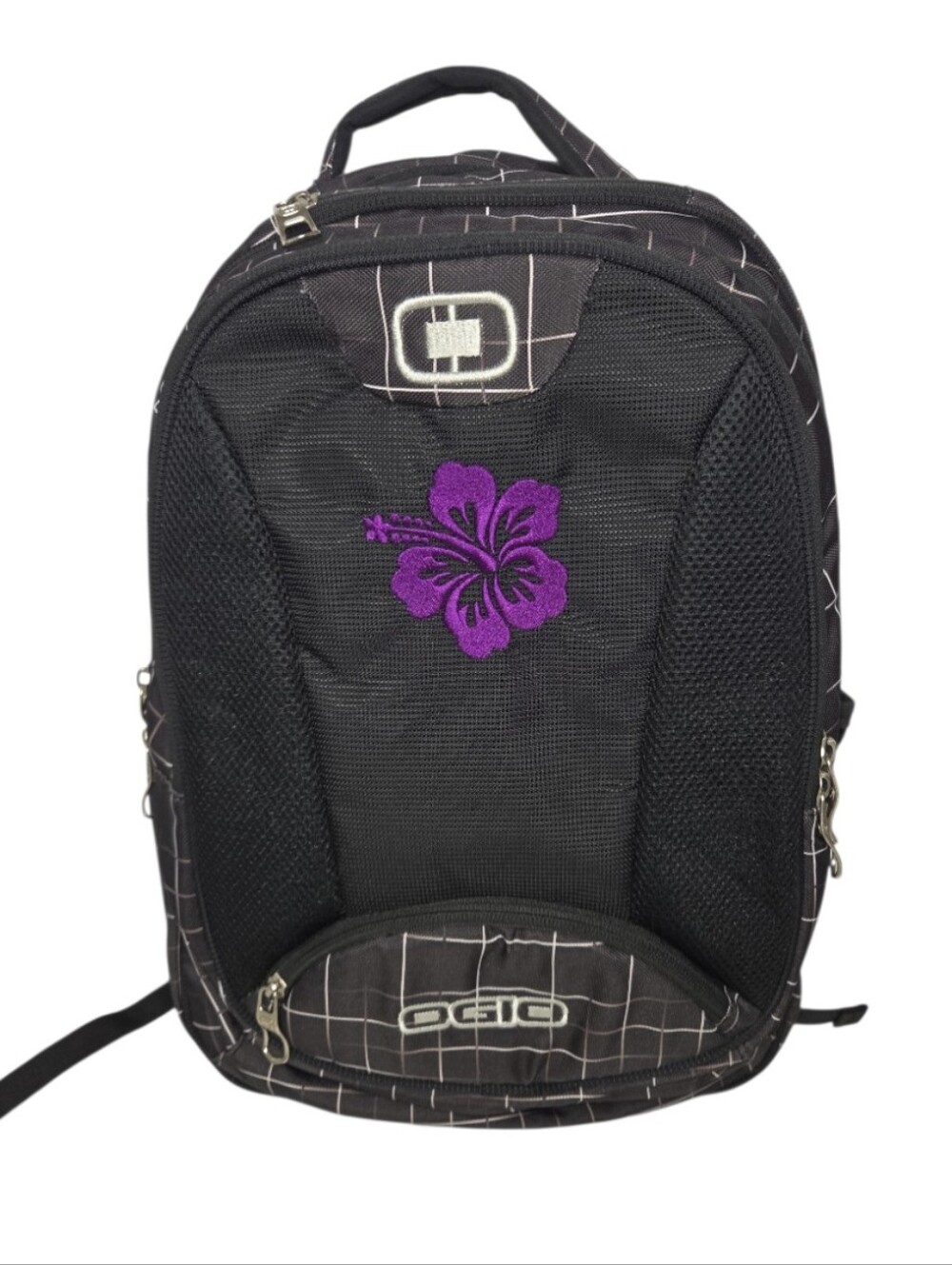 OGIO Bullion Black Grid Pattern School Travel Backpack